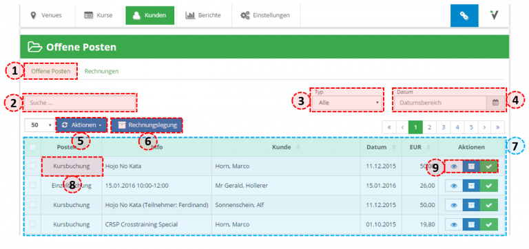 Offene Posten – VENUZLE Manager